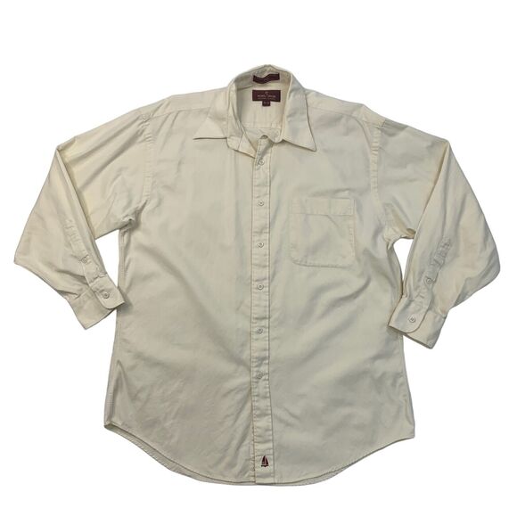 Vintage Nordstrom Shirt Mens 15.5 Maze Button Up Dobby Relaxed Classic Cotton - Picture 1 of 9